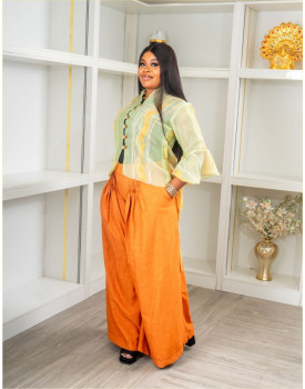 Orange Baggy Pants and Silk top 